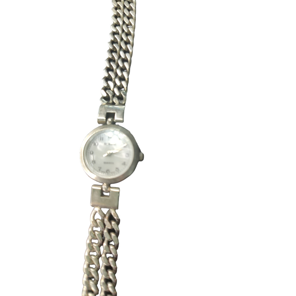 St Marin Double Chain Silver Quartz watch
